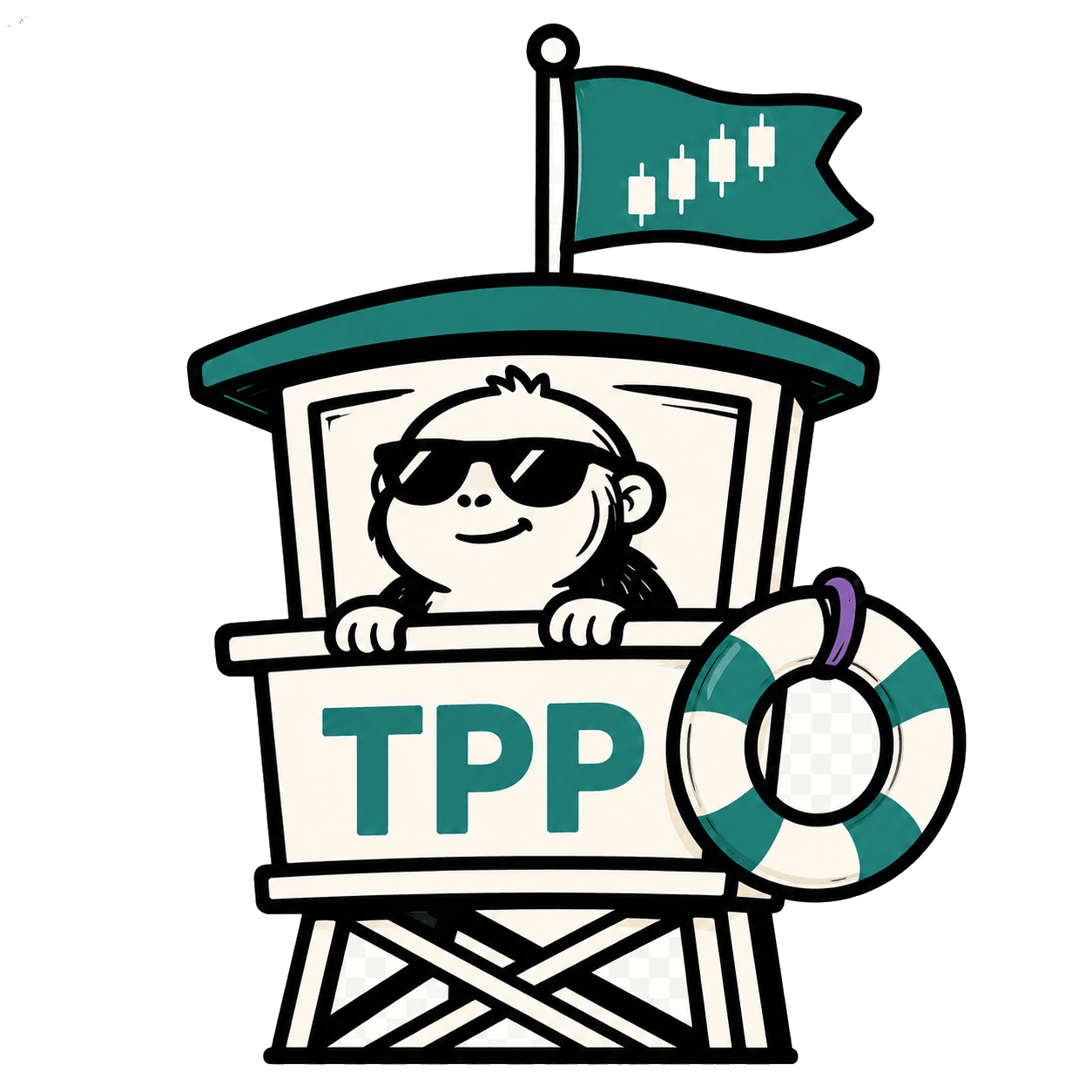 TPP lifeguard mascot in the tower